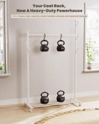 Appaso 50Kg  Clothes Rail Collection Portable Heavy Duty Load Clothes Rack With Storage Shelf Metal Clothing  Stainless Steel - thumbnail 5