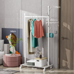 Appaso 50Kg  Clothes Rail Collection Portable Heavy Duty Load Clothes Rack With Storage Shelf Metal Clothing  Stainless Steel