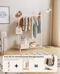 Appaso 50Kg  Clothes Rail Collection Portable Heavy Duty Load Clothes Rack With Storage Shelf Metal Clothing  Stainless Steel - thumbnail 7