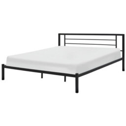 Beliani Bed Metal Cusset 180 X 200 Cm (Eu Super King) Black - thumbnail 1