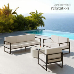 Tectake Garden Furniture Comosa - For 6 People, Xxl Padding, 2 Sofas, 1 Armchair - Brown/beige - 1 - thumbnail 8