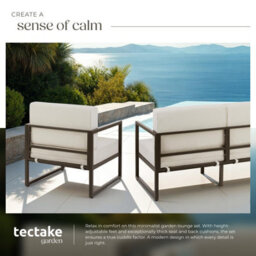 Tectake Garden Furniture Comosa - For 6 People, Xxl Padding, 2 Sofas, 1 Armchair - Brown/beige - 1 - thumbnail 4