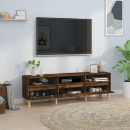 Berkfield Tv Cabinet Smoked Oak 150X30X44.5 Cm Engineered Wood - thumbnail 3