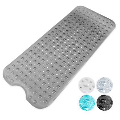Keplin Premium Non Slip Rubber Bath Mat 200 Suction Cups, Bpa, Latex Free, 40X100Cm, Machine Washable, Grey - image 1