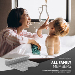 Keplin Premium Non Slip Rubber Bath Mat 200 Suction Cups, Bpa, Latex Free, 40X100Cm, Machine Washable, Grey - thumbnail 6