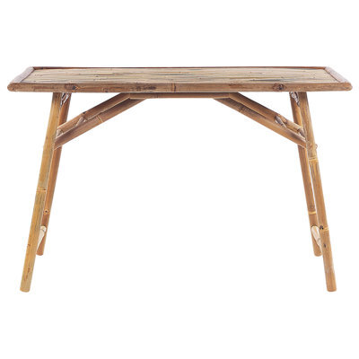 Beliani Folding Garden Dining Table 120 X 70 Cm Light Brown - Compact, Foldable Outdoor Table - image 1