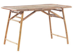 Beliani Folding Garden Dining Table 120 X 70 Cm Light Brown - Compact, Foldable Outdoor Table - thumbnail 3