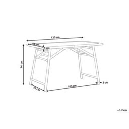 Beliani Folding Garden Dining Table 120 X 70 Cm Light Brown - Compact, Foldable Outdoor Table - thumbnail 4