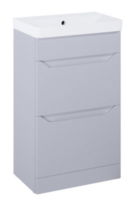 Iflo Jalon 2 Drawer Floor Standing Base Unit 500mm (W) X 330mm (D) X 800mm (H) Stone Matt