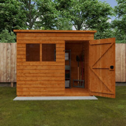Buttercup Farm 8 X 6 Feet Budget Pent 9mm Shed - Solid Wood/softwood/pine - L235 X W175 X H204.1 Cm - Burnt Orange - thumbnail 4