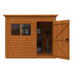 Buttercup Farm 8 X 6 Feet Budget Pent 9mm Shed - Solid Wood/softwood/pine - L235 X W175 X H204.1 Cm - Burnt Orange - thumbnail 3