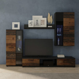 Salsa Living Room Modern Wall Unit Old Style Matera With Led Lights - thumbnail 1