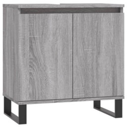 Berkfield 3 Piece Bathroom Cabinet Set Grey Sonoma Engineered Wood - thumbnail 5