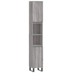 Berkfield 3 Piece Bathroom Cabinet Set Grey Sonoma Engineered Wood - thumbnail 9
