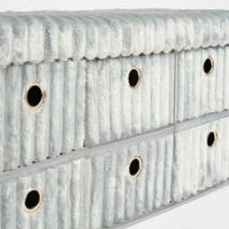 Ohs Ribbed Fleece 6 Draw Storage Chest Shoe Organiser Cabinet - Grey - thumbnail 2