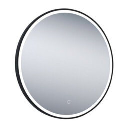 Plum&clay Ovard Black Circular Wallmounted Led Illuminated Bathroom Mirror (H)700mm (W)700mm