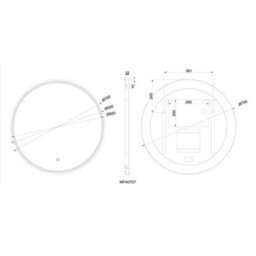 Plum&clay Ovard Black Circular Wallmounted Led Illuminated Bathroom Mirror (H)700mm (W)700mm - thumbnail 2