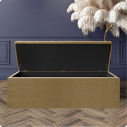 Safar 150Cm Wide Ottoman Storage Box - Brown Naples Ottoman Box With Storage - thumbnail 2