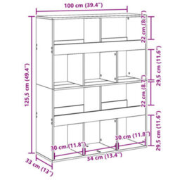 Berkfield Classic Room Divider White 100X33X125.5 Cm Engineered Wood - thumbnail 9