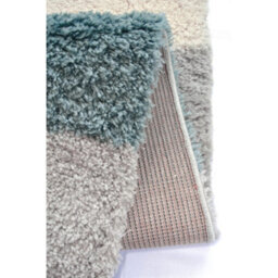 Melrose Duck Egg Coloured Shaggy High Pile Block Design Large Area Indoor Rug 160/230Cm - thumbnail 3