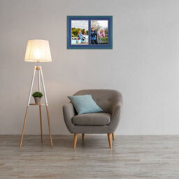 AK Frames 20X14 Navy Blue Modern Multi Photo Frame With Blue Mount - Holds 2 Apertures (2X) A4 Photos - thumbnail 3