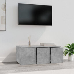 Berkfield Classic Tv Cabinet Concrete Grey 80X34X30 Cm Engineered Wood - thumbnail 3