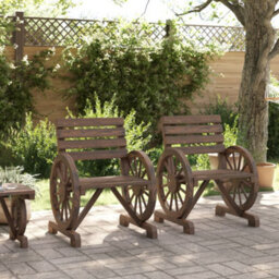 Berkfield Garden Chairs 2 Pcs 58X58X78.5 Cm Solid Wood Fir - thumbnail 3
