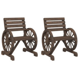Berkfield Garden Chairs 2 Pcs 58X58X78.5 Cm Solid Wood Fir - thumbnail 2