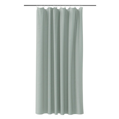 GoodHome Koros Sage Grey Plain Shower Curtain (W)180Cm - image 1