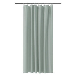 GoodHome Koros Sage Grey Plain Shower Curtain (W)180Cm