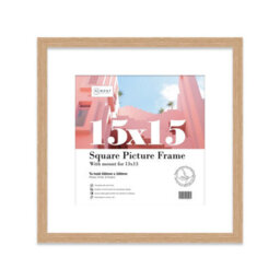 "15X15"" Oak Picture Frame - 15X15"" Square Frame With 13X13"" Mount For 15X15""/13X13"" Pictures Classic Style Room Decor, 1 Pack" - thumbnail 1