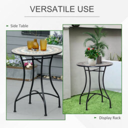 Outsunny 60Cm Mosaic Round Bistro Table Outdoor Garden Side Table, Green - thumbnail 5