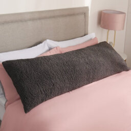 OHS Long Bolster Pillow Teddy Fleece Body Neck Pregnancy Support Cushion - thumbnail 6