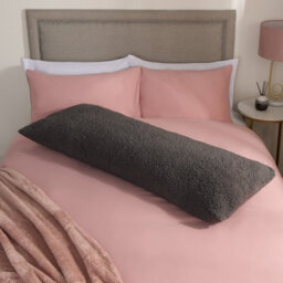 OHS Long Bolster Pillow Teddy Fleece Body Neck Pregnancy Support Cushion - thumbnail 7