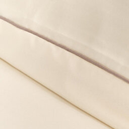 Ohs Piped Edge Bedding Set Soft Duvet Cover With Pillowcase - Natural/ivory - thumbnail 4