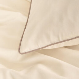 Ohs Piped Edge Bedding Set Soft Duvet Cover With Pillowcase - Natural/ivory - thumbnail 5