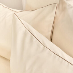 Ohs Piped Edge Bedding Set Soft Duvet Cover With Pillowcase - Natural/ivory - thumbnail 3