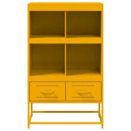 Berkfield Highboard Mustard Yellow 68.5X39X111.5 Cm Steel - thumbnail 4