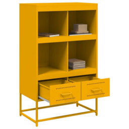 Berkfield Highboard Mustard Yellow 68.5X39X111.5 Cm Steel - thumbnail 9