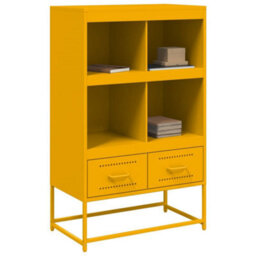 Berkfield Highboard Mustard Yellow 68.5X39X111.5 Cm Steel - thumbnail 7