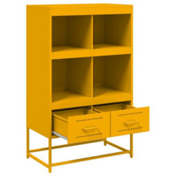 Berkfield Highboard Mustard Yellow 68.5X39X111.5 Cm Steel - thumbnail 8