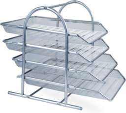 Zuvo Mesh Desk Organiser 4 Tier Letter Tray Organizer Office Desktop Document Paper File Storage Mesh Filling Collection For Home - thumbnail 2