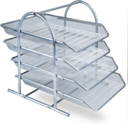 Zuvo Mesh Desk Organiser 4 Tier Letter Tray Organizer Office Desktop Document Paper File Storage Mesh Filling Collection For Home - thumbnail 1
