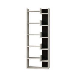Decortie Oppa Modern Bookcase Tall Storage Shelving Unit 5 Tiers White Anthracite Grey 162.4Cm - thumbnail 2
