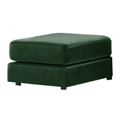 Furnishings For Less UK Ella Plush Velvet Foam Filled Green Footstool Sofa Accessory