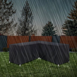 270 X 270 X 90 X 80Cm L-Shaped Furniture Cover Heavy Duty Waterproof Outdoor Garden Rattan Sofa Table - thumbnail 6