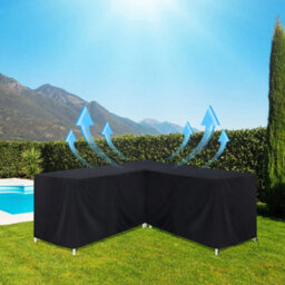 270 X 270 X 90 X 80Cm L-Shaped Furniture Cover Heavy Duty Waterproof Outdoor Garden Rattan Sofa Table - thumbnail 5