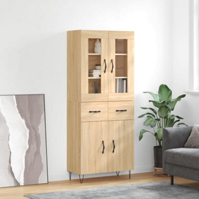Berkfield Highboard Sonoma Oak 69.5X34X180 Cm Engineered Wood - image 1