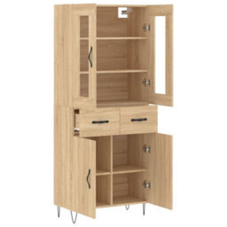 Berkfield Highboard Sonoma Oak 69.5X34X180 Cm Engineered Wood - thumbnail 4
