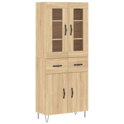 Berkfield Highboard Sonoma Oak 69.5X34X180 Cm Engineered Wood - thumbnail 2